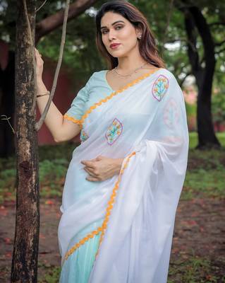 Riddhi embroidered cotton saree with blouse 4