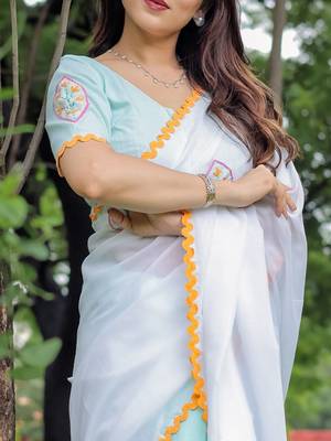 Riddhi embroidered cotton saree with blouse 5