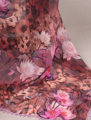 onion pink Weightless Floral printed Saree 4