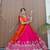Pink readymade sequin Work Lehenga Choli with Orange Dupatta