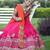 Pink readymade sequin Work Lehenga Choli with Orange Dupatta