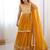 Dazzling Mustard Yellow Georgette Haldi Wear Lehenga With Peplum Top
