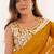 Dazzling Mustard Yellow Georgette Haldi Wear Lehenga With Peplum Top