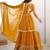 Dazzling Mustard Yellow Georgette Haldi Wear Lehenga With Peplum Top