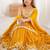 Dazzling Mustard Yellow Georgette Haldi Wear Lehenga With Peplum Top