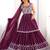 Stylish Wine Sequins Embroidered Designer Lehenga With Peplum Top