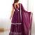 Stylish Wine Sequins Embroidered Designer Lehenga With Peplum Top