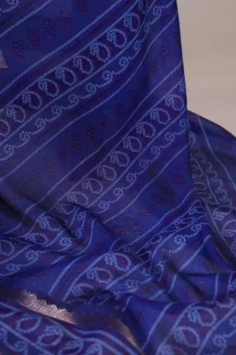 purple Chanderi Bandhej Print Saree with Zari Detailing