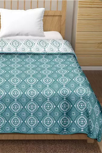 Midhu reversible cotton dohar (blue)  - single