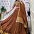 Brown Zari Weaving Chanderi Navratri Wear Lehenga Choli