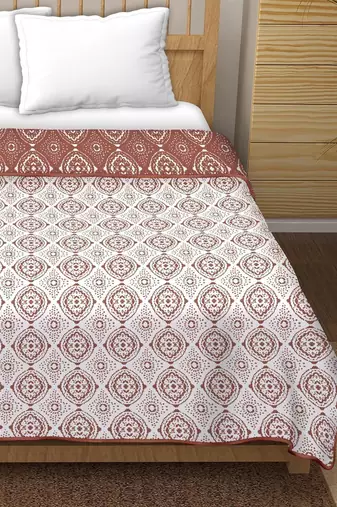 Midhu reversible cotton dohar (brown)  - single