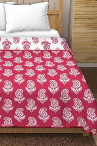 Jaamni reversible cotton dohar (fuschia)  - single