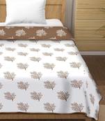 Paalki reversible cotton dohar (brown)  - single