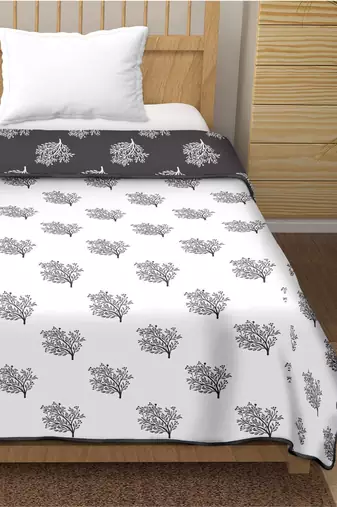 Paalki reversible cotton dohar (grey)  - single