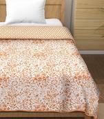 Dyuti reversible cotton dohar (orange)  - single