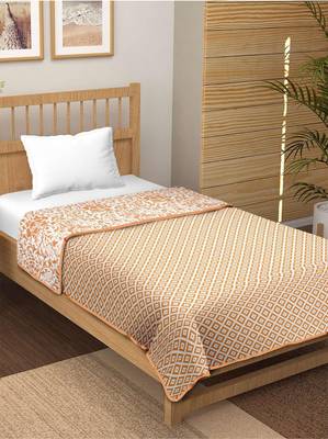 Dyuti reversible cotton dohar (orange)  - single 3
