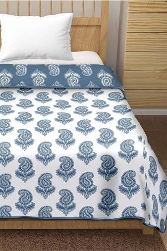 Jaamni reversible cotton dohar (blue)  - double
