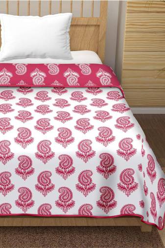Jaamni reversible cotton dohar (fuschia)  - double