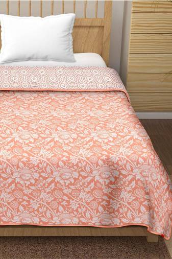 Sumi reversible cotton dohar (orange)  - double
