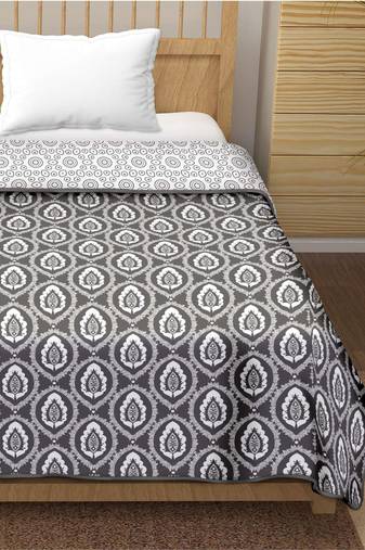 Jinita reversible cotton dohar (grey)  - double