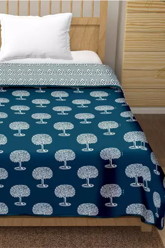 Moohina reversible cotton dohar (blue)  - double