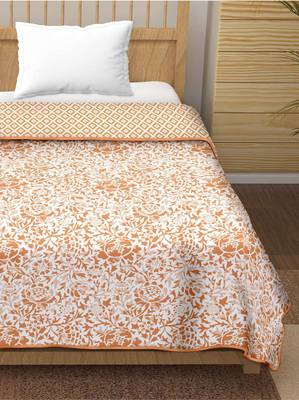 Dyuti reversible cotton dohar (orange)  - double 1