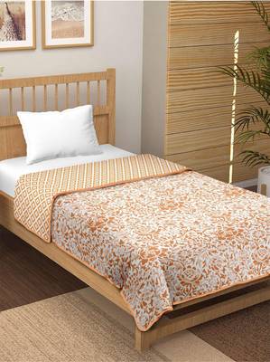 Dyuti reversible cotton dohar (orange)  - double 4