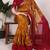 mustard Chanderi Bandhej Print Saree with Zari Detailing