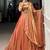 Pretty Orange Thread Embroidered Lehenga Choli With Dupatta