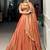 Pretty Orange Thread Embroidered Lehenga Choli With Dupatta