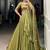 Mesmerizing Green Organza Mehendi Wear Lehenga Choli With Dupatta