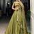 Mesmerizing Green Organza Mehendi Wear Lehenga Choli With Dupatta