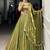 Mesmerizing Green Organza Mehendi Wear Lehenga Choli With Dupatta