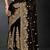Black sequin embroidered art silk saree with blouse piece