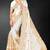 White sequin embroidered art silk saree with blouse piece