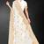 White sequin embroidered art silk saree with blouse piece