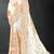 White sequin embroidered art silk saree with blouse piece