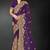 Purple sequin embroidered art silk saree with blouse piece