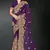 Purple sequin embroidered art silk saree with blouse piece