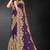 Purple sequin embroidered art silk saree with blouse piece