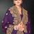 Purple sequin embroidered art silk saree with blouse piece