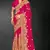 Magenta sequin embroidered art silk saree with blouse piece