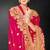 Magenta sequin embroidered art silk saree with blouse piece