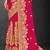 Magenta sequin embroidered art silk saree with blouse piece