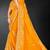Mustard sequin embroidered art silk saree with blouse piece