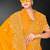 Mustard sequin embroidered art silk saree with blouse piece