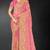 Pink sequin embroidered art silk saree with blouse piece