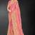 Pink sequin embroidered art silk saree with blouse piece