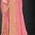 Pink sequin embroidered art silk saree with blouse piece
