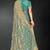 Sea green sequin embroidered art silk saree with blouse piece